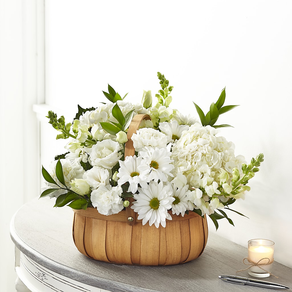 Pure Ivory Basket – Fj Florist, Houston TX