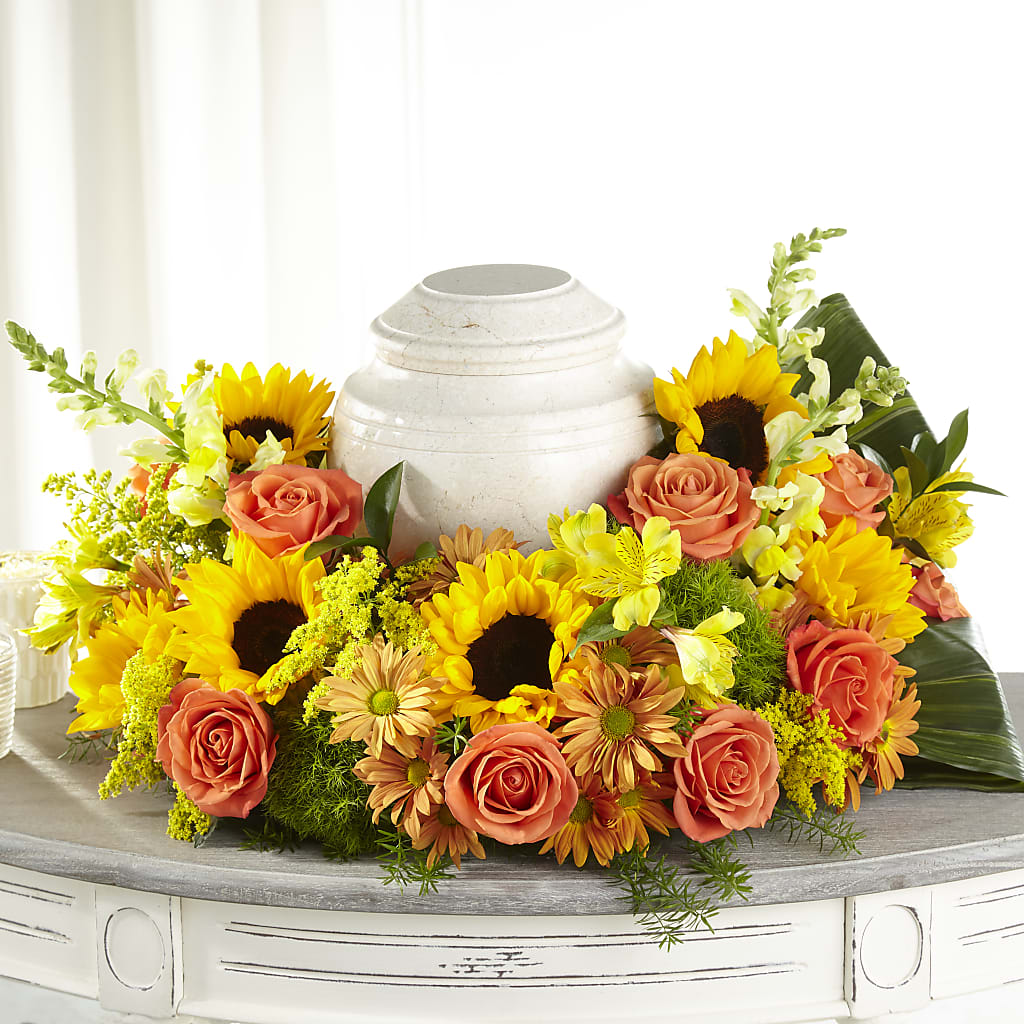 Faithful Sunflower Cremation Adornment – Fj Florist, Houston TX