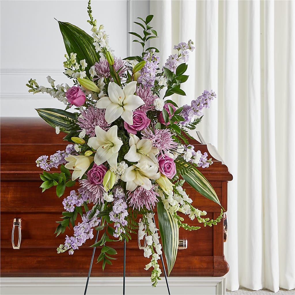 Grateful Hearts Standing Spray – Fj Florist, Houston TX