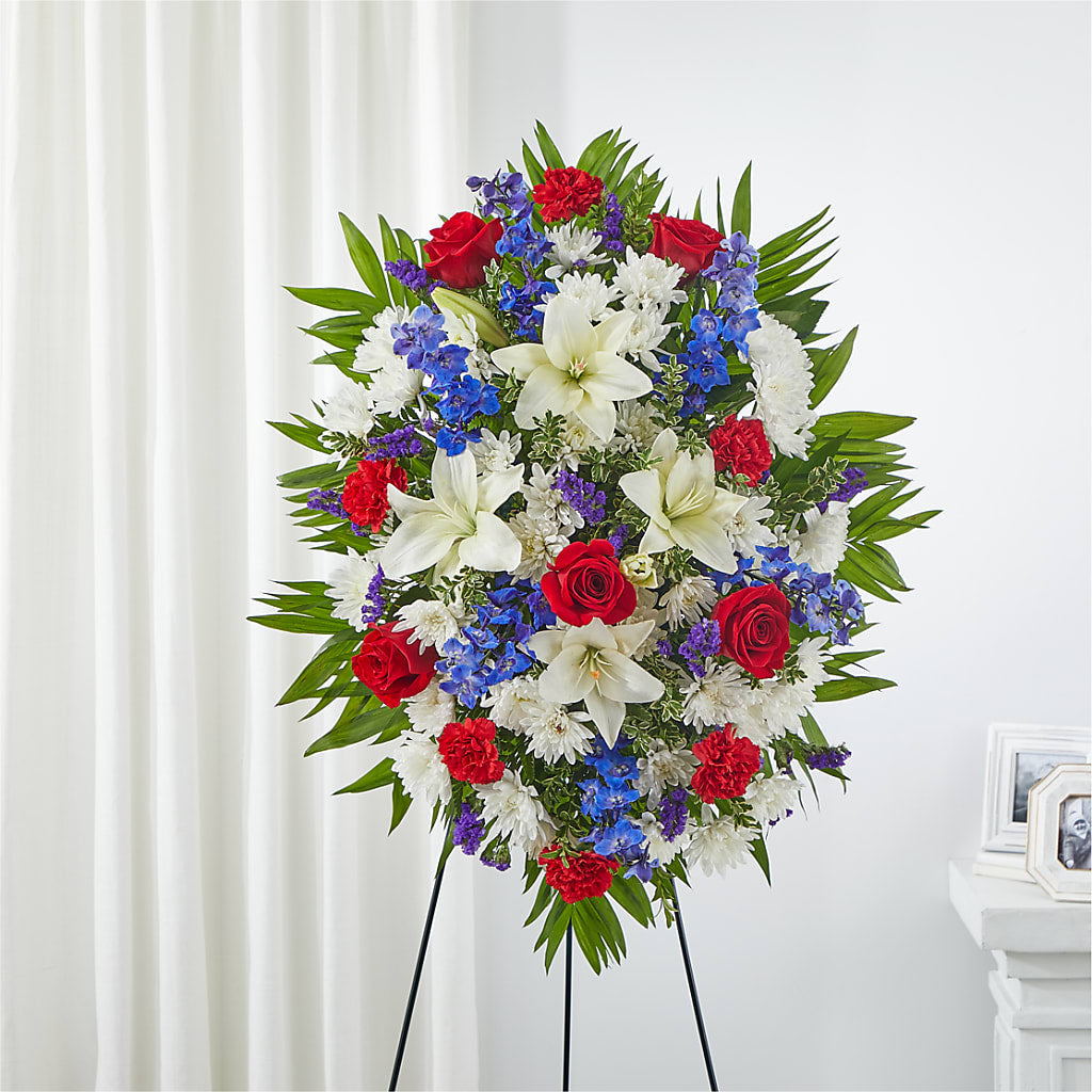 Cherished Service Standing Spray – Fj Florist, Houston TX