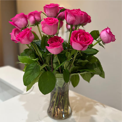 Long Stem Pink Rose Bouquet –  Fj Florist, Houston TX