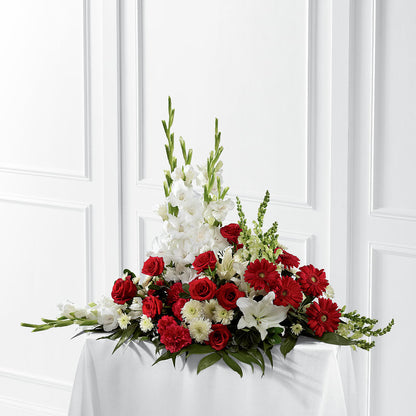 Crimson & White Arrangement –  Fj Florist, Houston TX