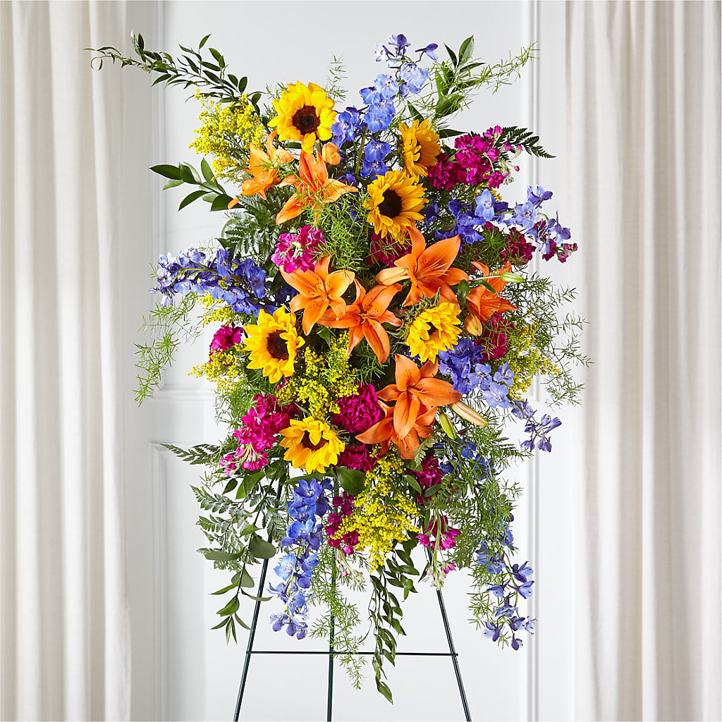 Sunlit Memories Standing Spray (Standard) –  Fj Florist, Houston TX