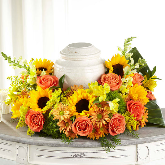Faithful Sunflower Cremation Adornment –  Fj Florist, Houston TX