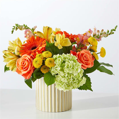 Autumn Sunshine Bouquet with Ivory Vase –  Fj Florist, Houston TX
