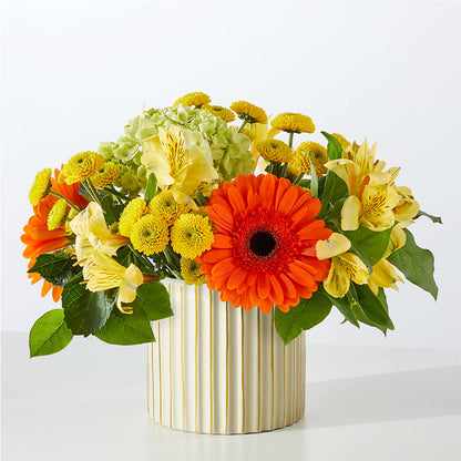 Autumn Sunshine Bouquet with Ivory Vase –  Fj Florist, Houston TX