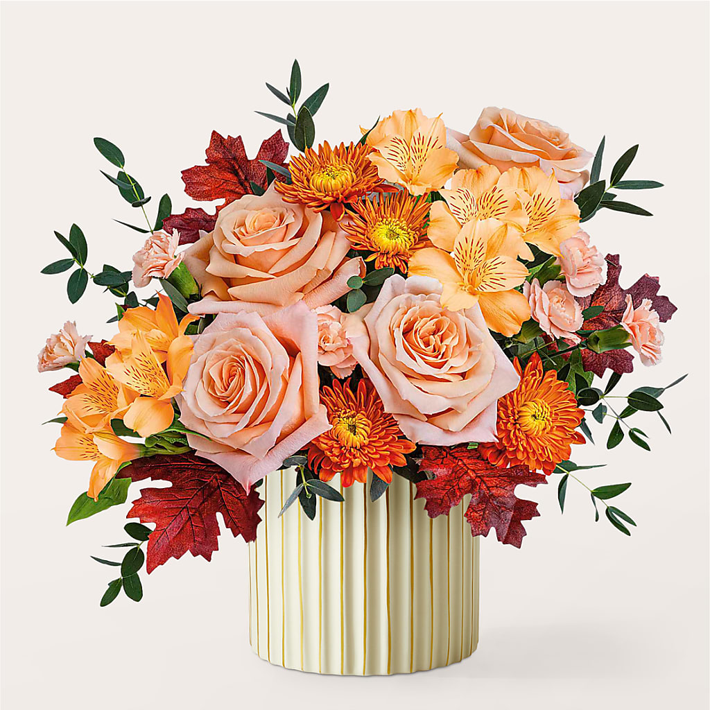 Spiced Latte Bouquet with Ivory Vase –  Fj Florist, Houston TX
