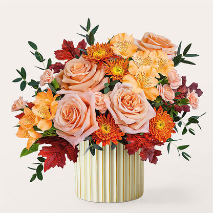Spiced Latte Bouquet with Ivory Vase –  Fj Florist, Houston TX