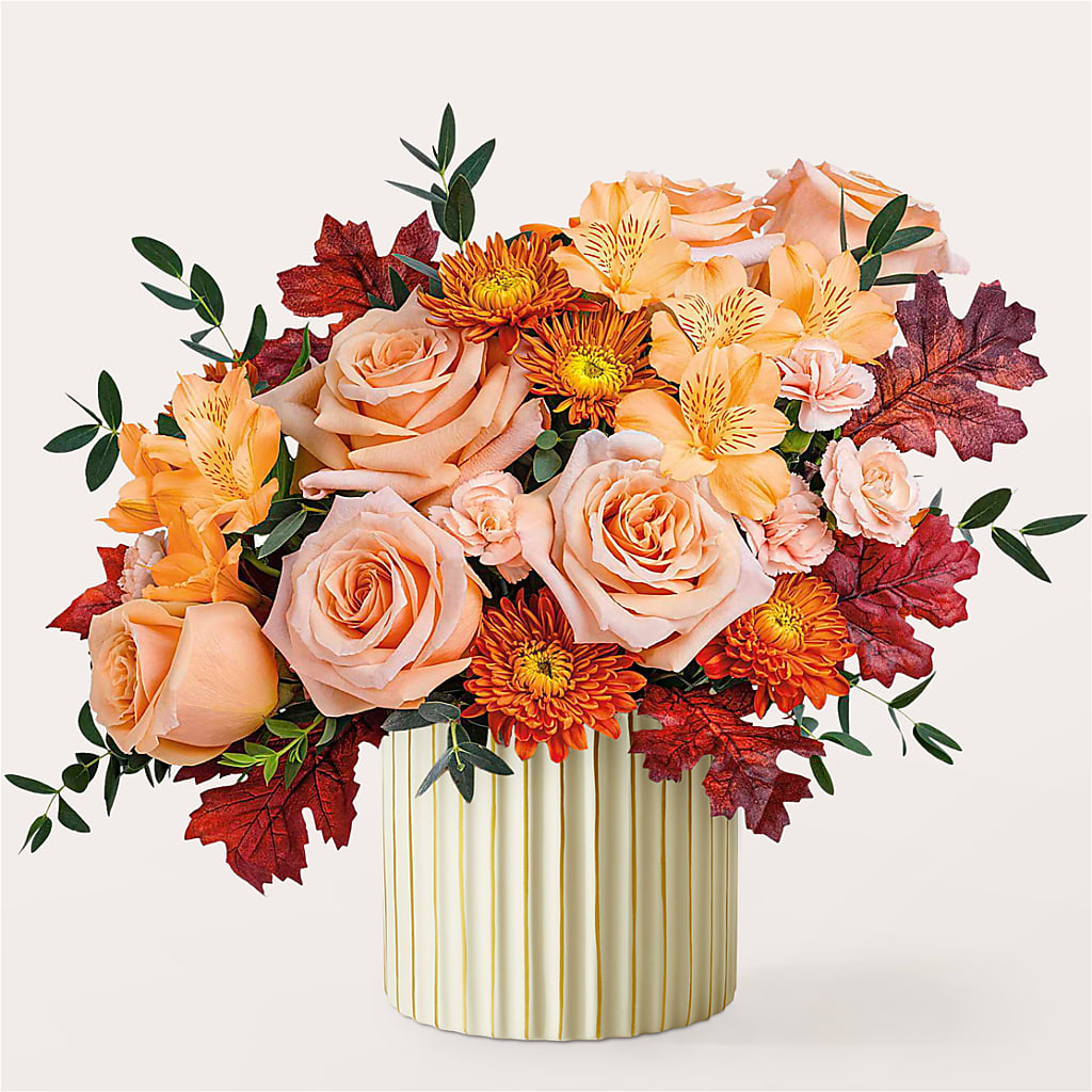 Spiced Latte Bouquet with Ivory Vase –  Fj Florist, Houston TX