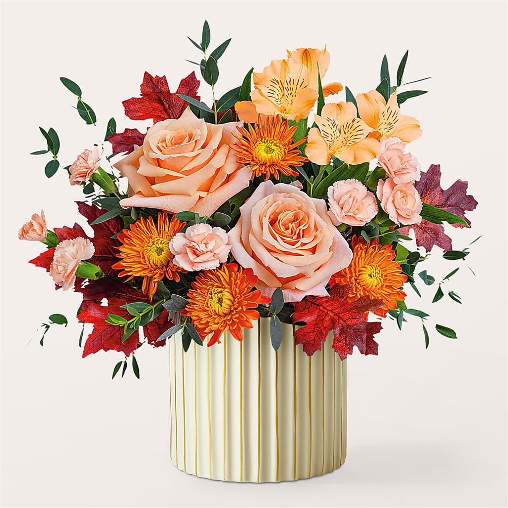 Spiced Latte Bouquet with Ivory Vase –  Fj Florist, Houston TX