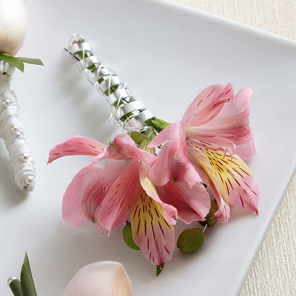 Pink Peruvian Lily Boutonniere –  Fj Florist, Houston TX