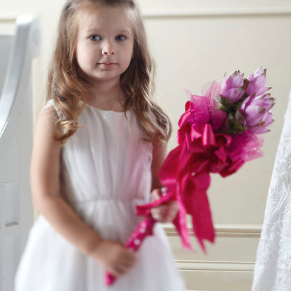 Sparkle Pink Flower Girl Bouquet –  Fj Florist, Houston TX