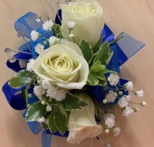 Corsage White and Blue